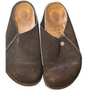 Birkenstock Black Suede Slip-On Clogs S 41